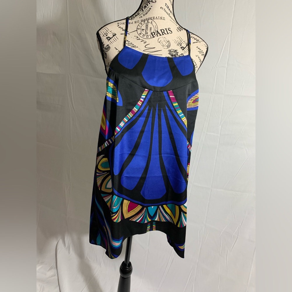 NWOT- Nicole by Nicole Miller Halter multicolored spaghetti straps blouse. Sz: L